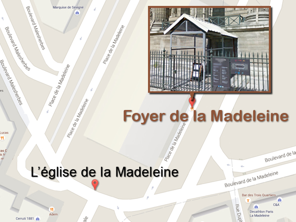 Plan d'accès au Foyer de la Madeleine